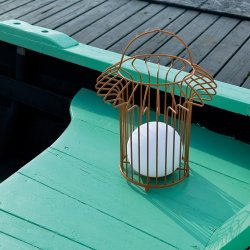 Basket Lanterne - Genopladelig - Terracota - Udendrs - Dyberg Larsen