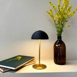 Along Mini Genopladelig Bordlampe - 3-Trin - Sort/Messing - Dyberg Larsen