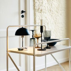 Malm Bordlampe - Sort/Krom - Genopladelig - Dyberg Larsen