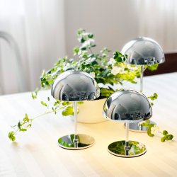 Along Mini Genopladelig Bordlampe - 3-Trin - 3 stk I ske - Krom - Dyberg Larsen