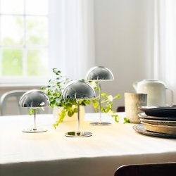 Along Mini Genopladelig Bordlampe - 3-Trin - 3 stk I ske - Krom - Dyberg Larsen