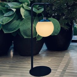 Odin Lysbold Med Rem - Genopladelig - Bordlampe - Sort/hvid - IP44 - Dyberg Larsen