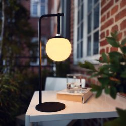 Odin Lysbold Med Rem - Genopladelig - Bordlampe - Sort/hvid - IP44 - Dyberg Larsen