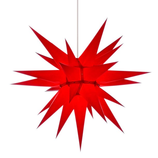 Herrnhuter stjerne - 60cm - Rd - Papir - Uden Ophng