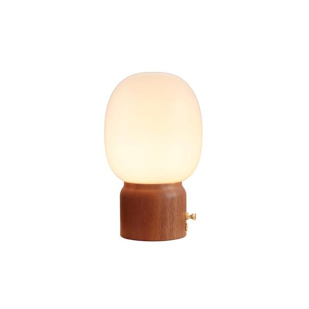 Cream bordlampe - Opal - 18 cm. - Mrk tr - Halo Design