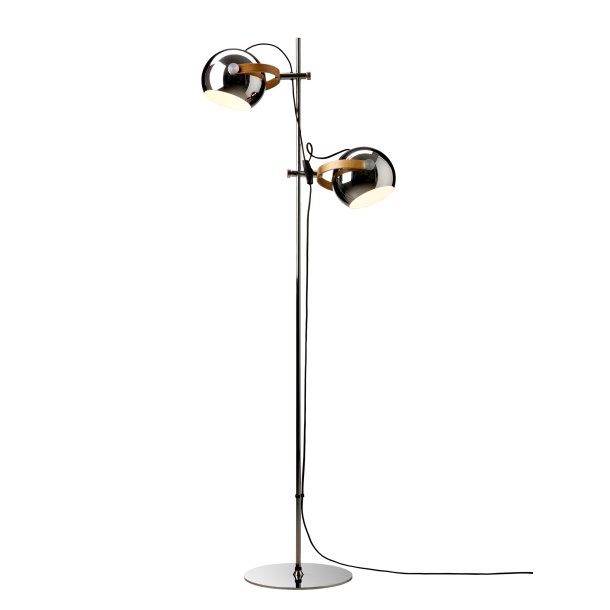 DC 2-Arm Gulvlampe - Tr/Krom - Halo Design