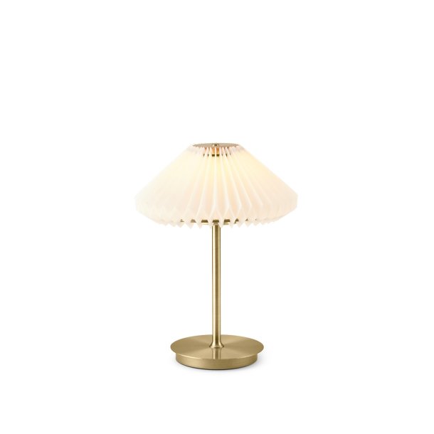 Paris Batteri Bordlampe -  Clean White/Antik Messing - Halo Design