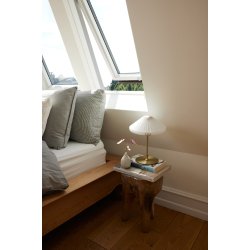 Paris Batteri Bordlampe -  Clean White/Antik Messing - Halo Design