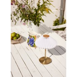 Paris Batteri Bordlampe -  Clean White/Antik Messing - Halo Design