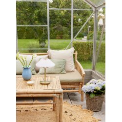 Paris Batteri Bordlampe -  Clean White/Antik Messing - Halo Design