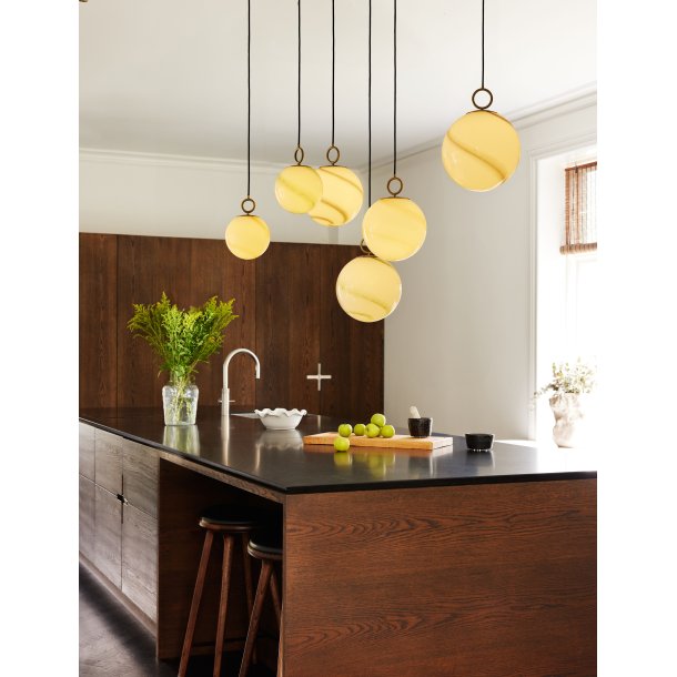 Stockholm Pendel - 30 - Marmor Brun/Messing - Halo Design
