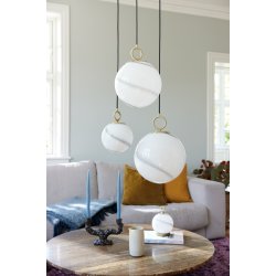 Stockholm Pendel - 25 - Marmor Grn/Messing - Halo Design