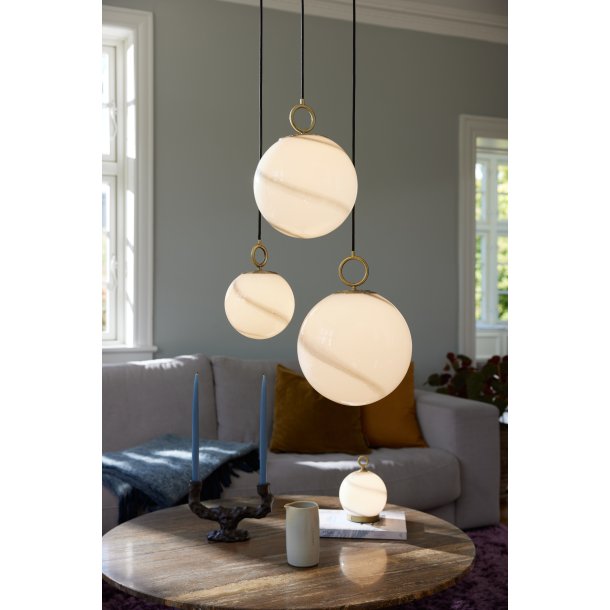 Stockholm Pendel - 18 - Marmor Gr/Messing - Halo Design