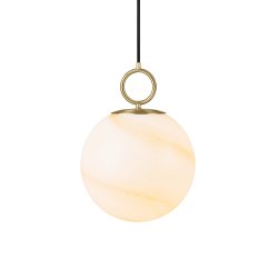 Stockholm Pendel - 25 - Marmor Brun/Messing - Halo Design