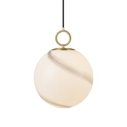 Stockholm Pendel - 30 - Marmor Gr/Messing - Halo Design
