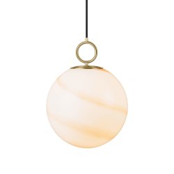 Stockholm Pendel - 30 - Marmor Brun/Messing - Halo Design