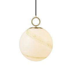 Stockholm Pendel - 30 - Marmor Grn/Messing - Halo Design