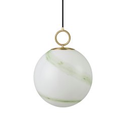 Stockholm Pendel - 30 - Marmor Grn/Messing - Halo Design