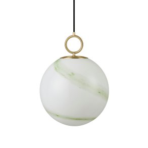 Stockholm Pendel - 30 - Marmor Grn/Messing - Halo Design