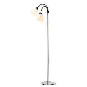 Glow Gulvlampe- 2-Arm - 12 - Opal/Sort - Halo Design
