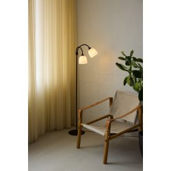 Glow Gulvlampe- 2-Arm - 12 - Opal/Sort - Halo Design