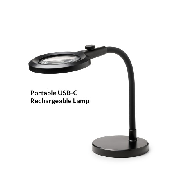 Magni Genopladelig Bordlampe - Luplampe - Dmpbar - Sort - 13,5 - Halo Design