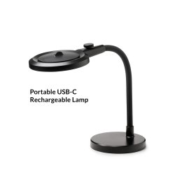 Magni Genopladelig Bordlampe - Luplampe - Dmpbar - Sort - 13,5 - Halo Design