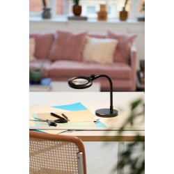 Magni Genopladelig Bordlampe - Luplampe - Dmpbar - Sort - 13,5 - Halo Design
