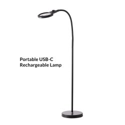 Magni Genopladelig Gulvlampe - Luplampe - Dmpbar - Sort - 16 - Halo Design