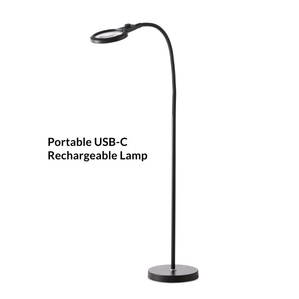 Magni Genopladelig Gulvlampe - Luplampe - Dmpbar - Sort - 16 - Halo Design