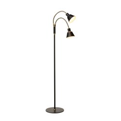 Space 2-Arm Gulvlampe - Sort/Messing - D�mpbar - Halo Design