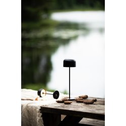 Lille Mini Bordlampe - Genopladelig - Indend�rs og Udend�rs - Sort - Raxon