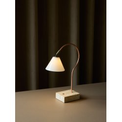 Question Batteri Bordlampe - 3 Trin - Kobber/Opal Glas - 10 - Halo Design