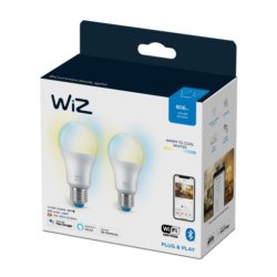 Wiz E27 LED Pre - 806lm - Standard 2 pack - Justerbar Hvid - Wiz