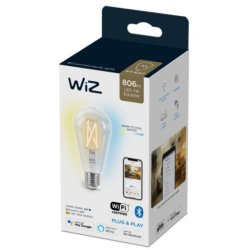 Wiz E27 LED Pre - 806lm - Filament Edison Klar - Justerbar Hvid - Wiz