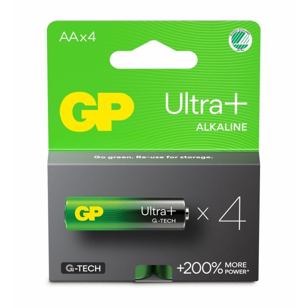 GP Ultra Plus+ Alkaline - AA/LR6 - Batteri - 4-pak - GN
