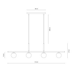 Alice Langpendel - 4 Kupler - Sort/Hvid - Dyberg Larsen