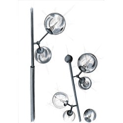 Atom Gulvlampe - 37 - Antik Messing - Halo Design