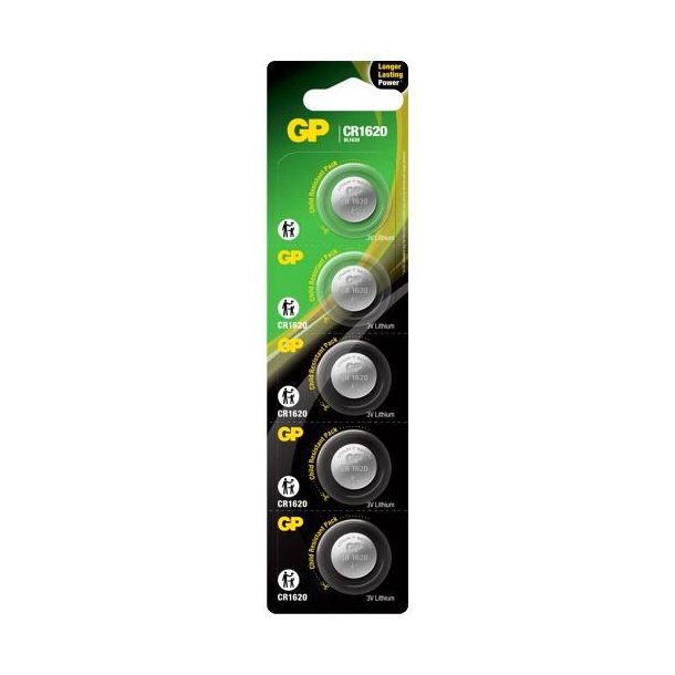 Batterier - CR1620 - knapcelle batteri - 3V - 5 Pak