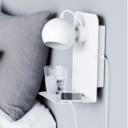 Ball Magnet - Vglampe m USB - Mat Hvid- Frandsen