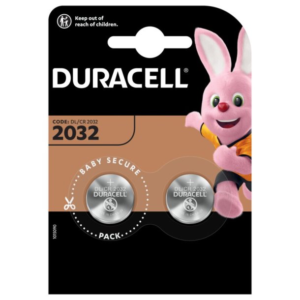 Batteri - CR2032 - knapcelle batteri 3V - 2 Pak - Duracell