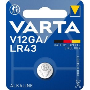 Batteri - V12GA, LR43, AG12, D186, L1142 - knapcelle batteri - 1,5V - Varta