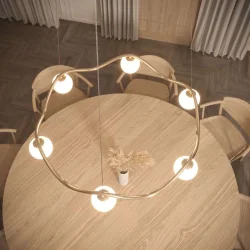 Circle Of Life Lysekrone - 91 - Messing/Opal - Rebello Decor