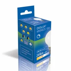 LED Kronep�re Diolux 3,5W - E14 - 3000K - Opal - D�mpbar - GN