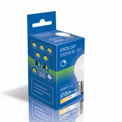 LED Kronep�re Diolux 3,5W - E27 - 3000K - Opal - D�mpbar - GN