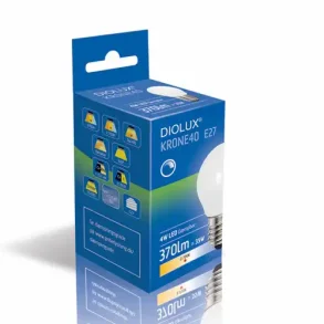 LED Kronep�re Diolux 3,5W - E27 - 3000K - Opal - D�mpbar - GN