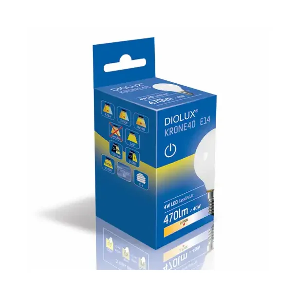 LED Kronep�re Diolux 4W - E14 - 2700K - Opal - GN