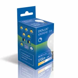 LED Kronep�re Diolux 4W - E14 - 3000K - Opal - D�mpbar - GN