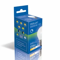 LED Kronep�re Diolux 4W - E27 - 3000K - Opal - D�mpbar - GN