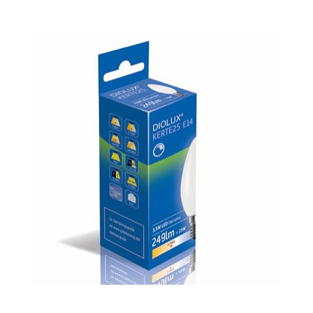 LED Kertepre Diolux 3,5W E14 - 2700K - Dmpbar - GN
